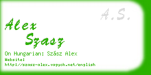 alex szasz business card