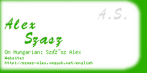 alex szasz business card
